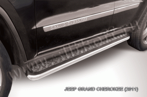 Jeep Grand Cherokee (2011)-Пороги d57 с листом